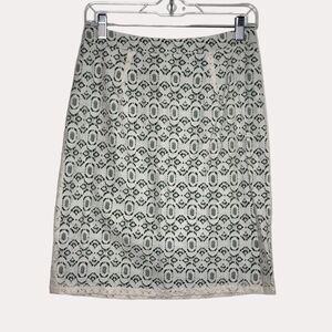 Edme & Esyllte Anthropologie Lace Pencil Skirt Cream 6 bv